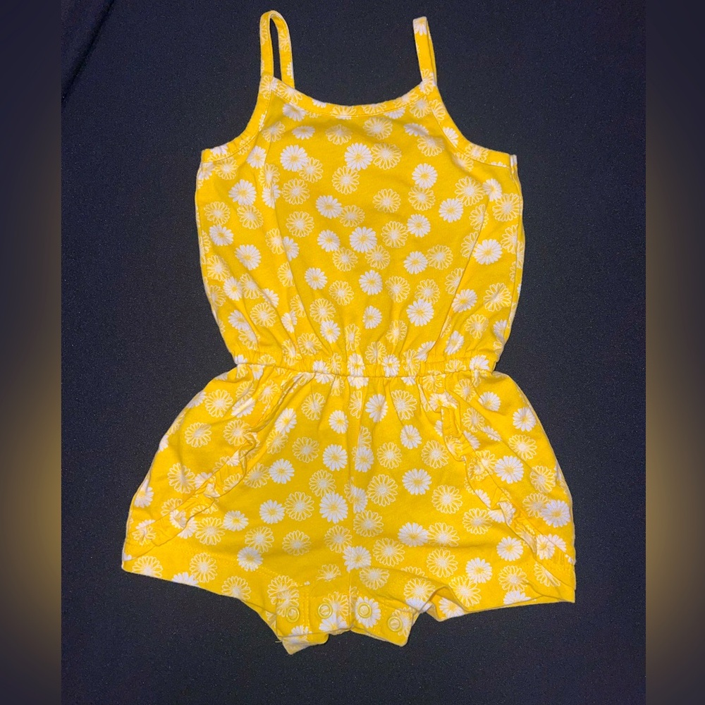 The Children's Place Yellow and White Floral Jumpsuit